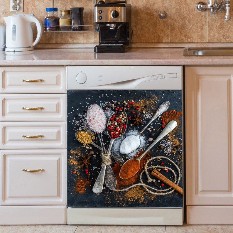 Spoon Spice Decor Kitchen Dishwasher Cover Dishwasher Etsy Canada