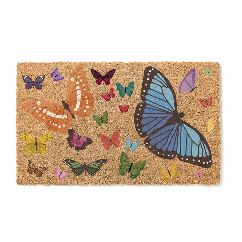 Colorful Butterflies Flying Freely Printed Doormat Mat Fall Etsy