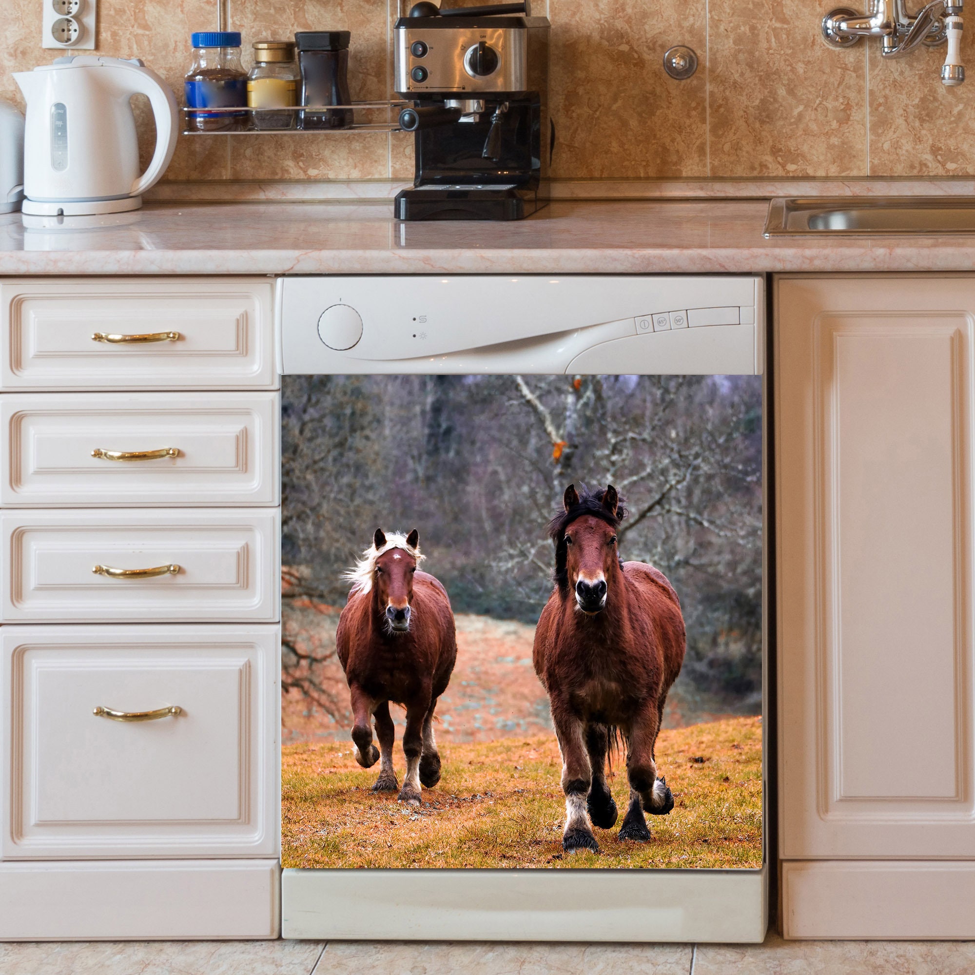 Horse Decor Kitchen Dishwasher Cover Dishwasher Etsy
