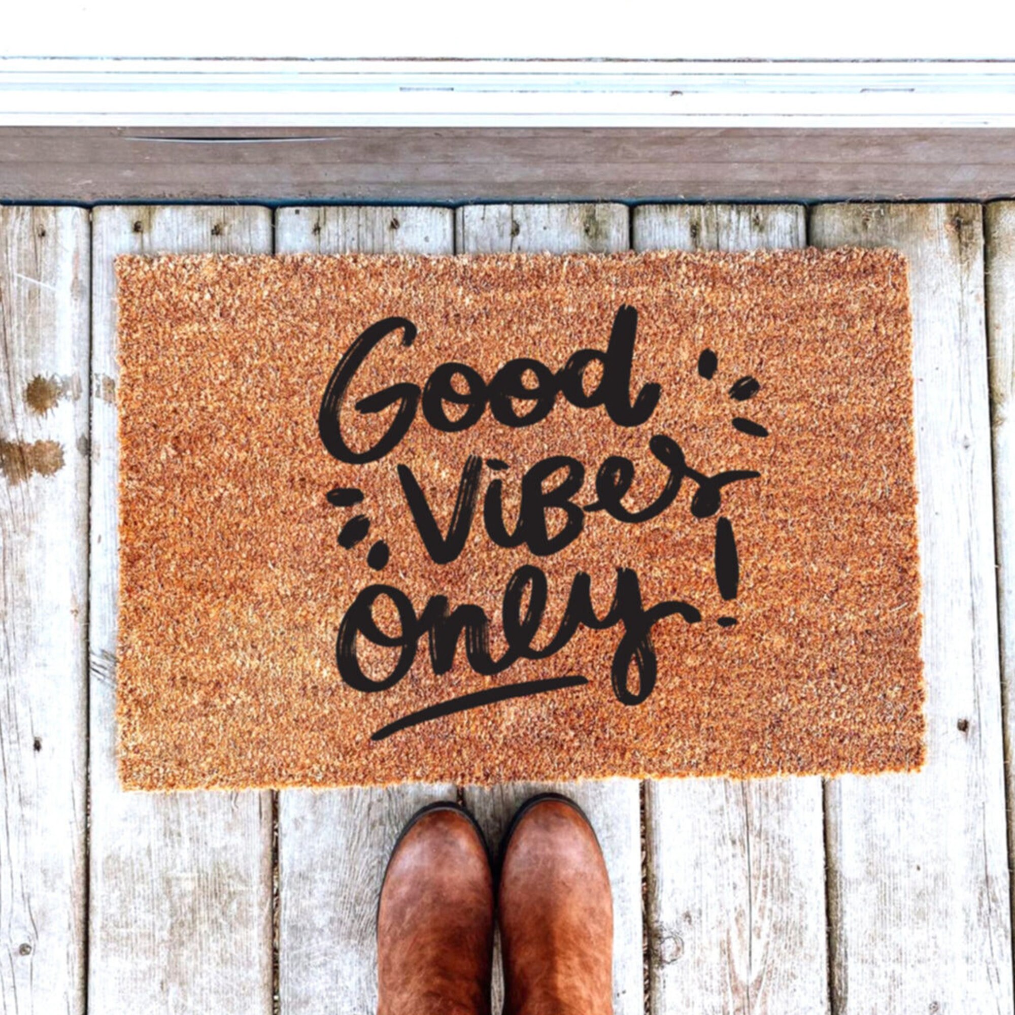 Decorative doormat Good vibes only Desing Doormat Etsy
