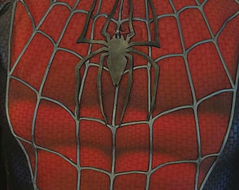 Logo del costume di Spider-Man di Raimi del 2002 in gomma uretanica rossa e blu (100% fedele all'originale)