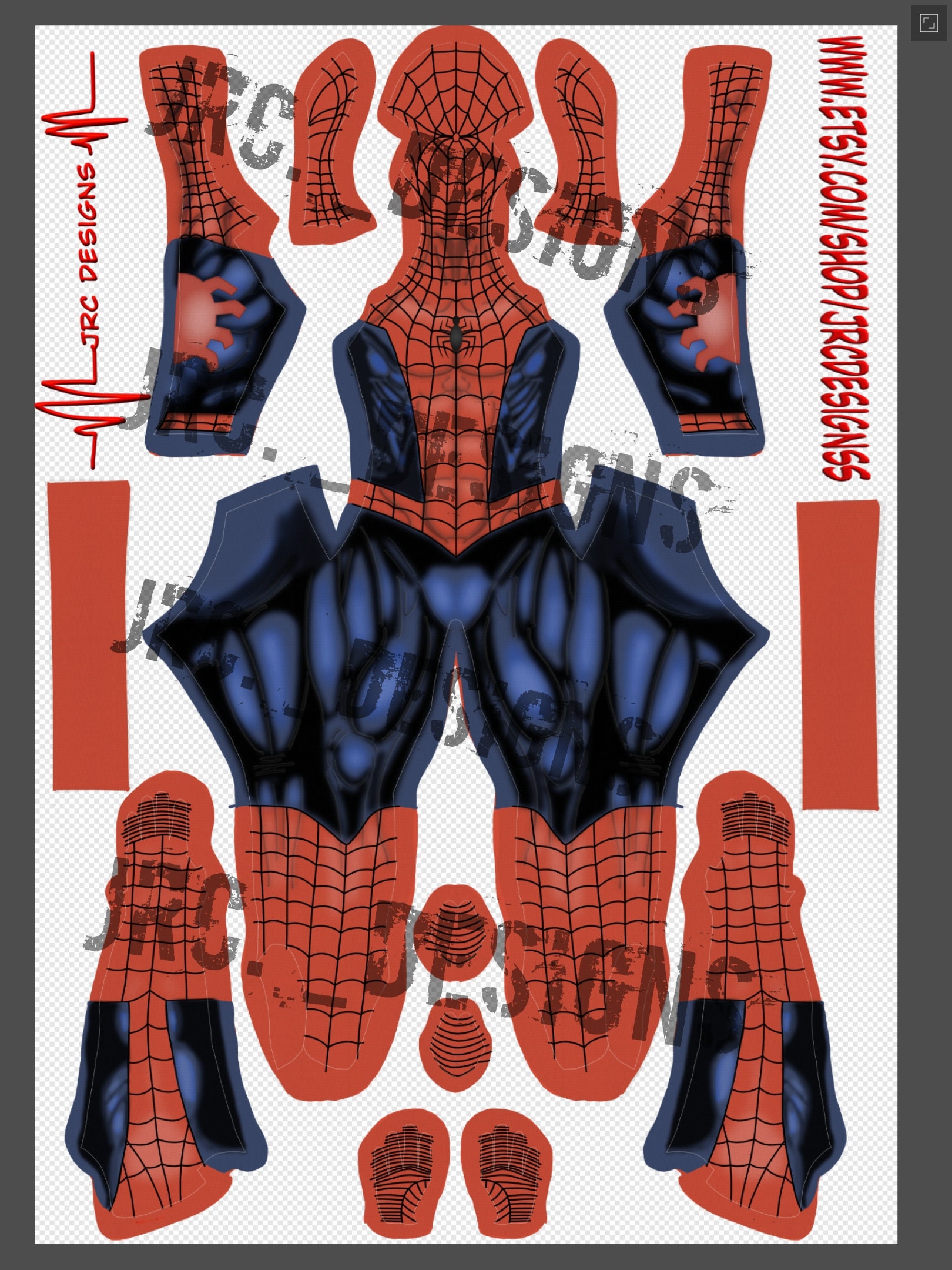 Web of Shadows Spider-man Cosplay Suit Pattern File digital 