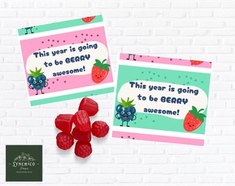 Etiqueta de golosinas para estudiantes para el regreso a clases para refrigerios de frutas: "Berry" ¡Genial!