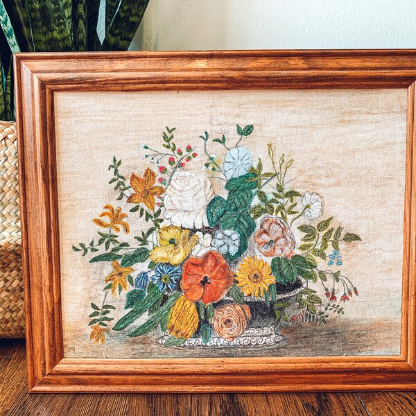 Vintage Original Framed Floral Painting