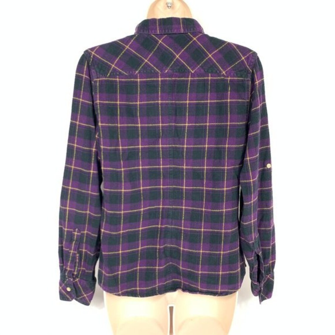 Levis Purple Plaid Flannel Button Down Shirt Womens Medium | Etsy
