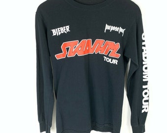 Justin Bieber Purpose Stadium World Tour Long Sleeve Concert T Shirt Small