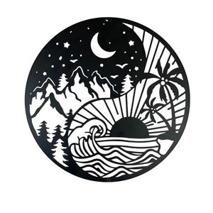 Yin Yang Mond, Sonne & Stern Metall Wandkunst, Natur Wandbehang Dekor, Metall Wandschilder Wohnzimmer, Weihnachten, Geburtstag, Einweihungsgeschenk