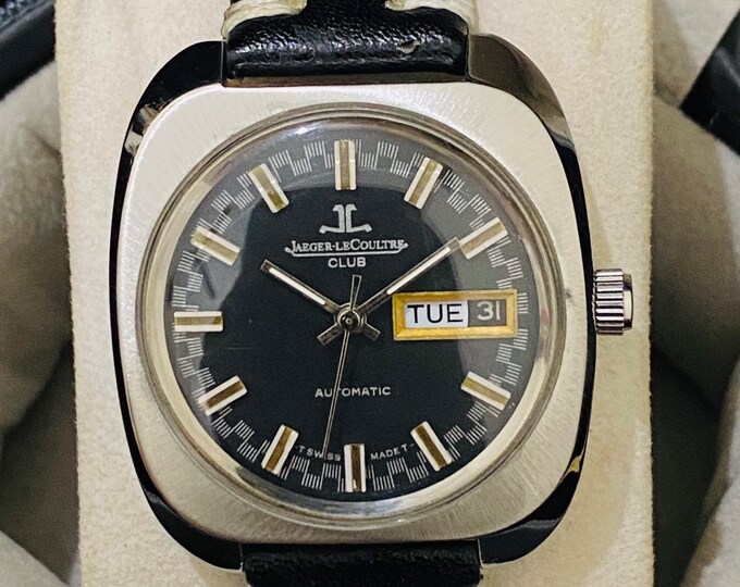 Vintage Jaeger Lecoultre Club Black Dial Automatic Cal.as 1916 Swiss