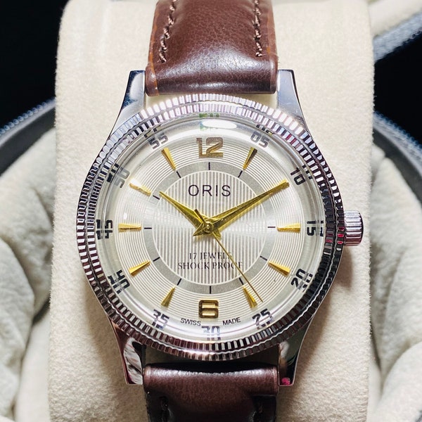 Vintage Oris White Dial Hand Winding 17Jewels FHF Movement ST-96 Swiss Made Men’s Wrist watch