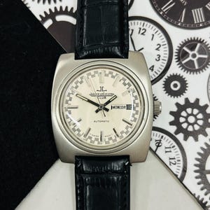 Vintage Jaeger LeCoultre Club Automatic Cal.AS 1916 Date And Day Cream Dial Swiss Movement Men’s Wrist Watch