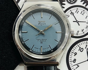 Vintage Hmt Arjun Blue Dial Handwinding 17Jewels Men’s Wrist Watch, Authentic hmt Watch, Made in India