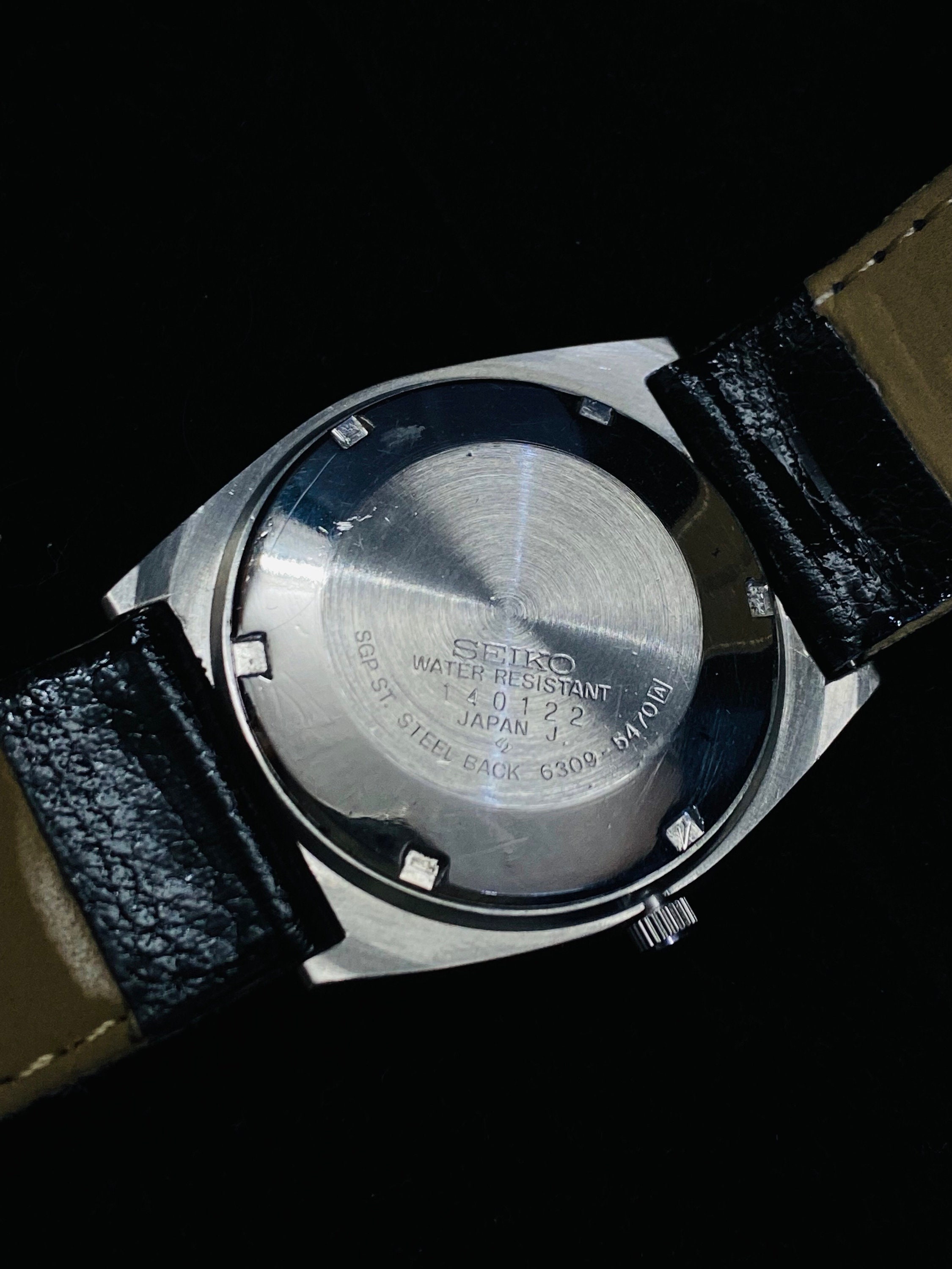 Vintage Seiko 5 Automatic Black Dial Movement No 6309-5470 Japan