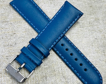Lederarmband / 18 mm Blaues Lederarmband / Uhrenarmband Armband / Armbanduhr / zweiteiliges Band