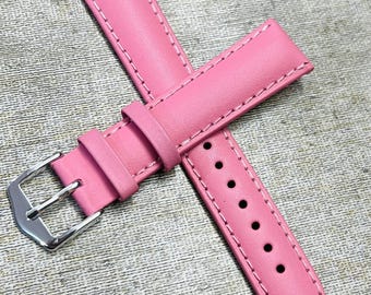 Lederarmband / 18 mm Rosa Lederarmband / Uhrenarmband Armband / Armbanduhr / zweiteiliges Band