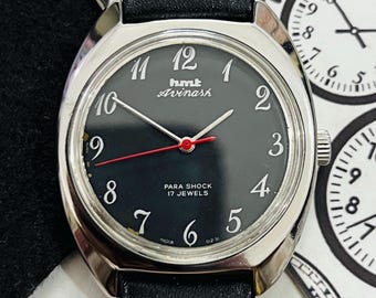 Vintage Hmt Avinash Black Dial Handwinding 17Jewels Men’s Wrist Watch, Authentic hmt Watch, Made in India