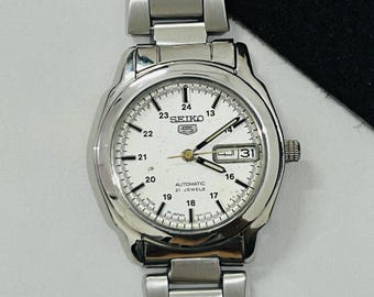 ヴィンテージ セイコー 5 自動巻き グレー パターン ダイヤル 日付