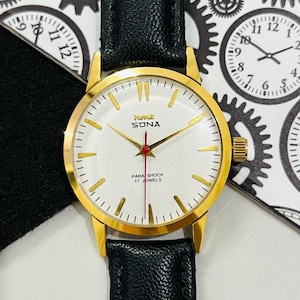 Vintage Hmt Sona White Dial Mechanical  Hand Winding 17Jewels Wrist Watch