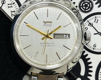 Vintage Hmt Dilip Silver Dial Automatic 21Jewels Men’s Wrist Watch, Authentic hmt Watch, Made in India