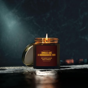 Smells Like a Commanders Win Candle - Washington Commanders Game Day Gift - Coconut Apricot Wax - Football Fan Gift - Scented Candle