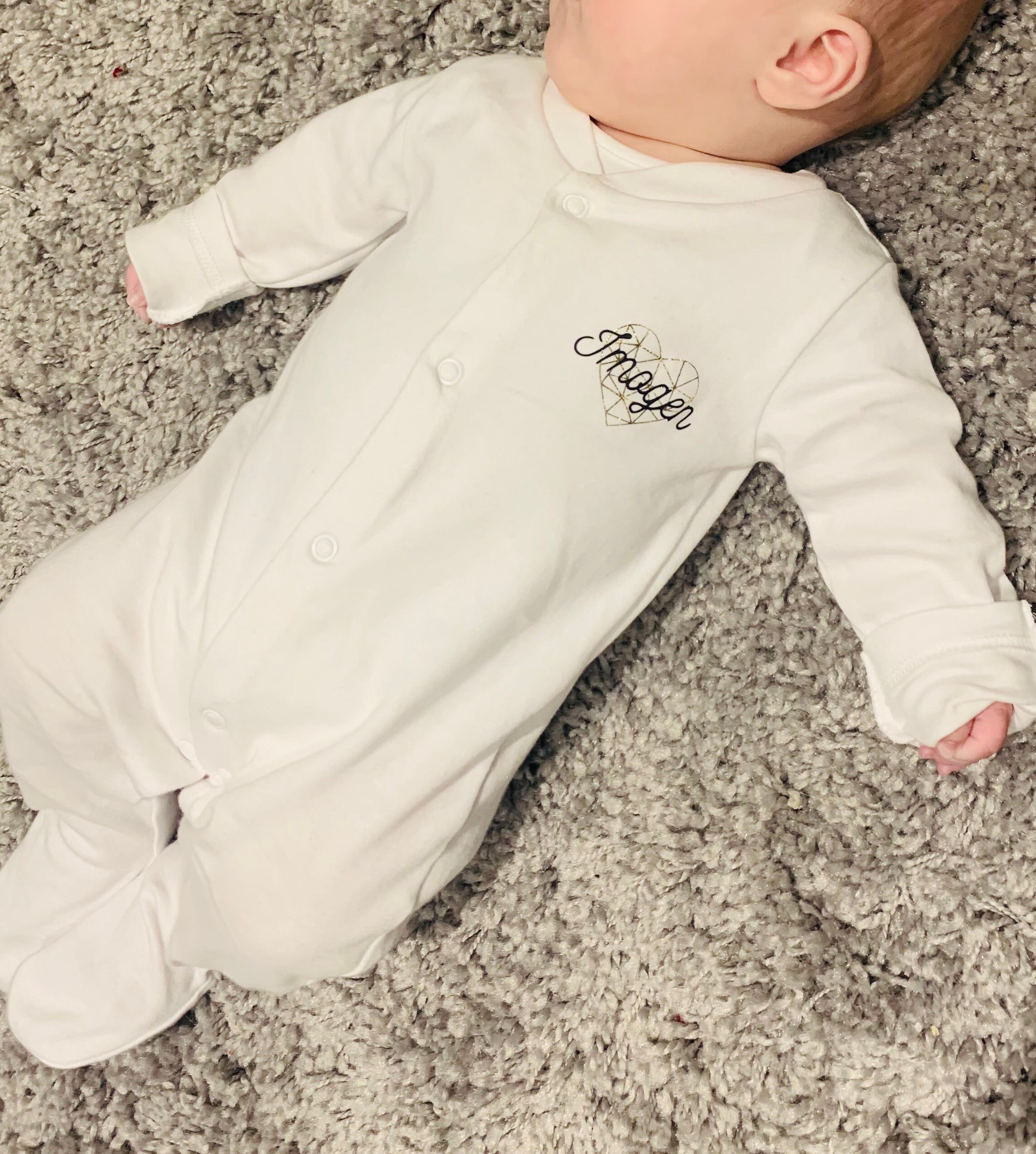 Unisex Personalised Baby Sleepsuit. Gender Neutral. New Baby Etsy