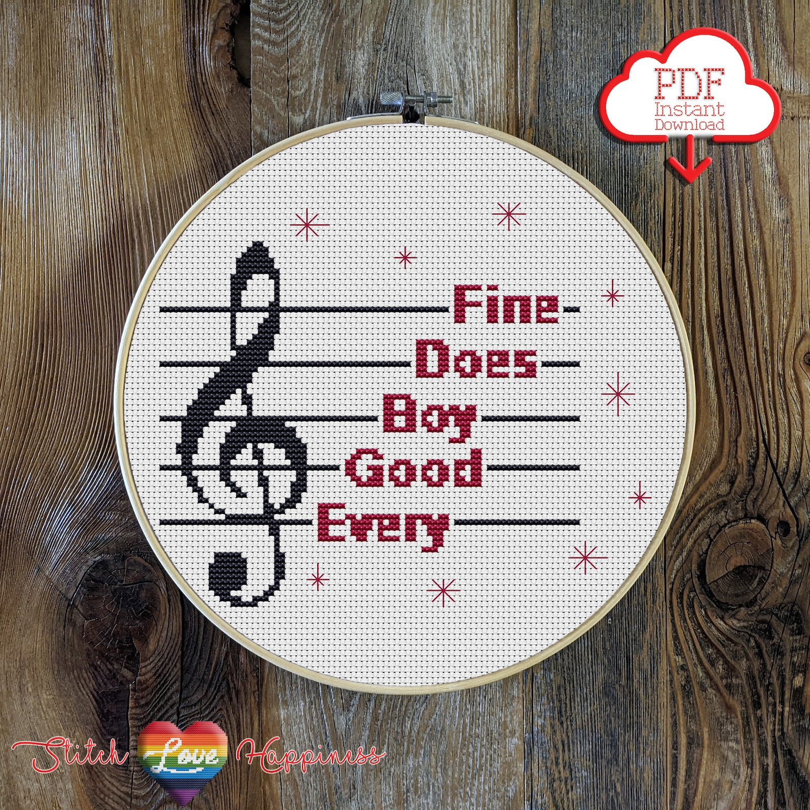 Every Good Boy Does Fine Cross Stitch Pattern Music Teacher - Etsy