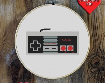 OG Gamer Premium Cross Stitch Kit - Everything Included - 10 Inch Hoop, Needle, DMC Thread, Fabric, and Easy-to-Follow Instructions