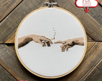 Die Entstehung von Mary Jane Kreuzstichmuster | Sixtinische Kapelle | Michelangelo | Freundschaft Kunst | Schmutzige Witze | Kreative Muster