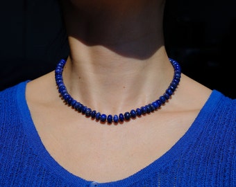 Lapis Lazuli Silk-Knotted Candy Necklace | 14k gold filled Beaded January Birthstone Choker