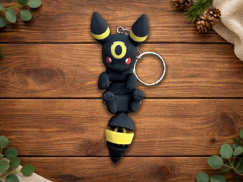 Eeveelution Keychain | Articulated Fidget Charm | Collectible Fox Figure Umbreon