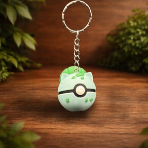 Bulbasaur Pocket Sphere Keychain – 3D Printed Collectible image 1