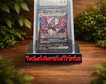 Custom Text 3D Printed Slab Holder: Trading Card Display Stand