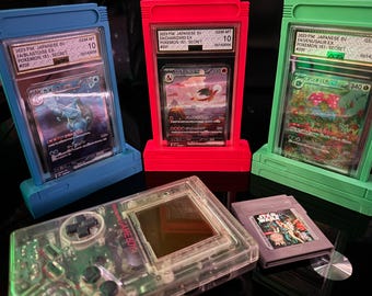 3D Printed Retro Handheld Card Display – Game Console Inspired PSA Stand