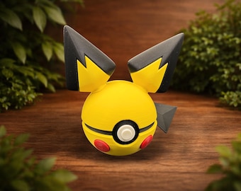 Pichu Electric Mouse Display Sphere – 3D Printed Anime-Inspired Desk Collectible