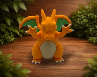Charizard Inspired Smooshed Face Desk Decor | 3D Printed Collectible Figure