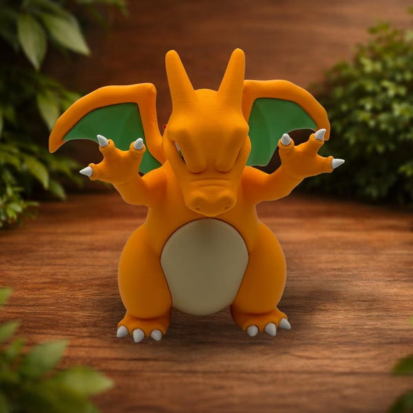Charizard Inspired Smooshed Face Desk Decor | 3D Printed Collectible Figure