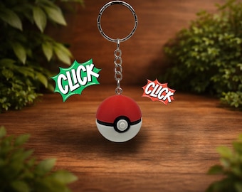 Pokeball Clicker Keychain – 3D Printed Fidget Toy