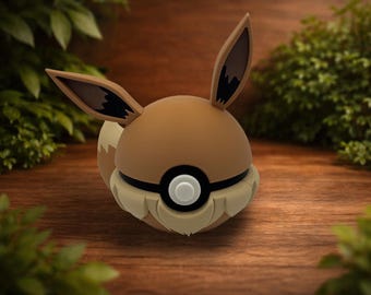 Eevee Inspired 3D Printed Display Sphere Collectible Gaming Desk Decor Gift Orb