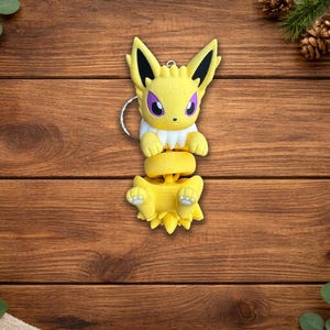 Eeveelution Keychain | Articulated Fidget Charm | Collectible Fox Figure Jolteon