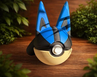 Lucario Pocket Sphere Collectible – 3D Printed Anime Figure