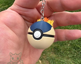 Cyndaquil Pocket Sphere Keychain – 3D Printed Collectible
