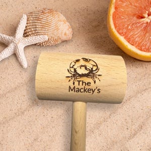 Personlize crab lobser hammer. Mallet. Seafood.