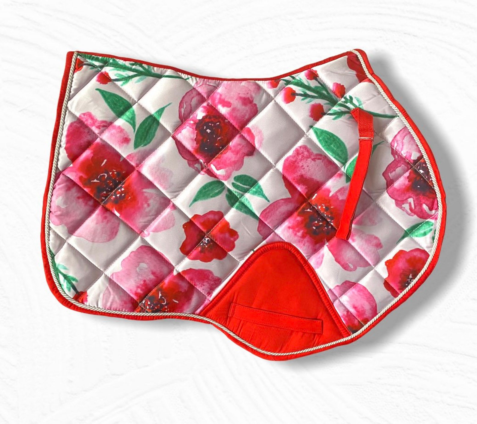Pink floral horse saddle pad Etsy