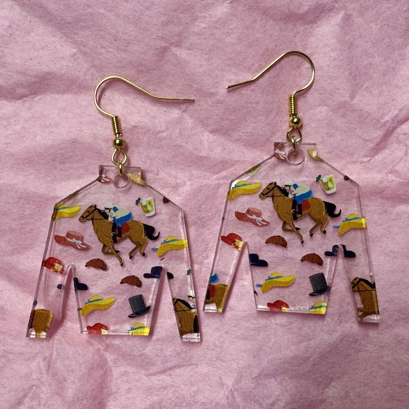 Blue Jockey Silk Earrings main image 0