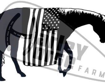 Häst Amerikansk flagga - SVG-FIL