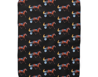 Harness Racing #2 . Standardbred. Sulky Racing. Sherpa Fleece Blanket