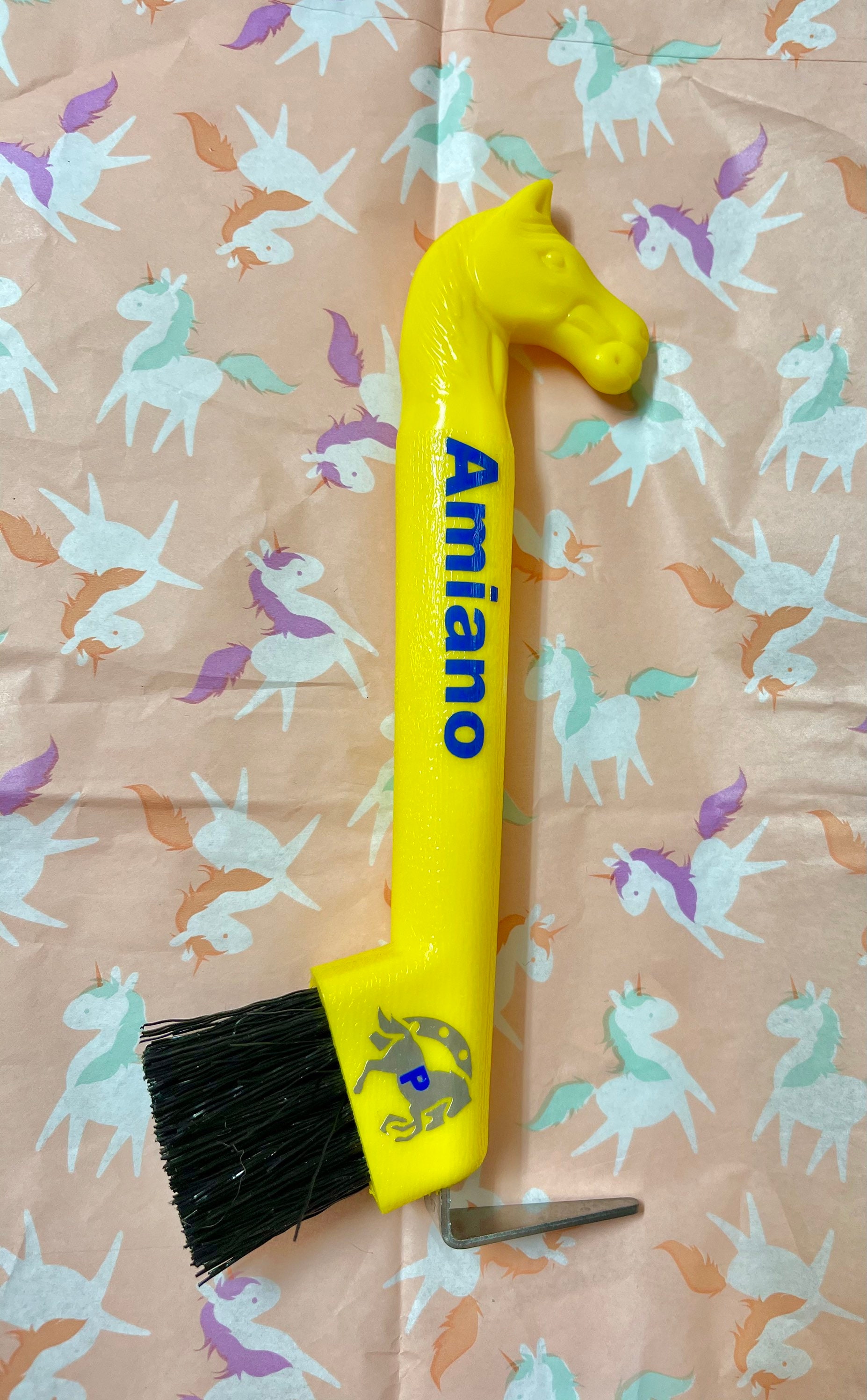 Horse headPersonalized Horse Hoof Pick with Brush. Horse gift. Horse