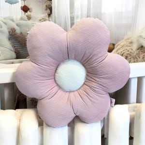 Daisy Flower Pillow - Plush Velvet Cushion for Kids&#39; Room & Nursery Decor, Cute Flower-Shaped Accent for Child&#39;s Room