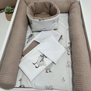 Cambiador de bebé con estampado de ganso, funda de cambiador de pañales portátil de algodón, tapete de pañal de algodón gofrado, regalo ideal para baby shower