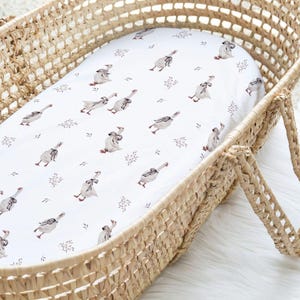 Sábana ajustable de algodón de ganso: sábana de algodón orgánico para bebés y niños pequeños: ropa de cama personalizada para cuna y moisés, calidad transpirable hecha a mano