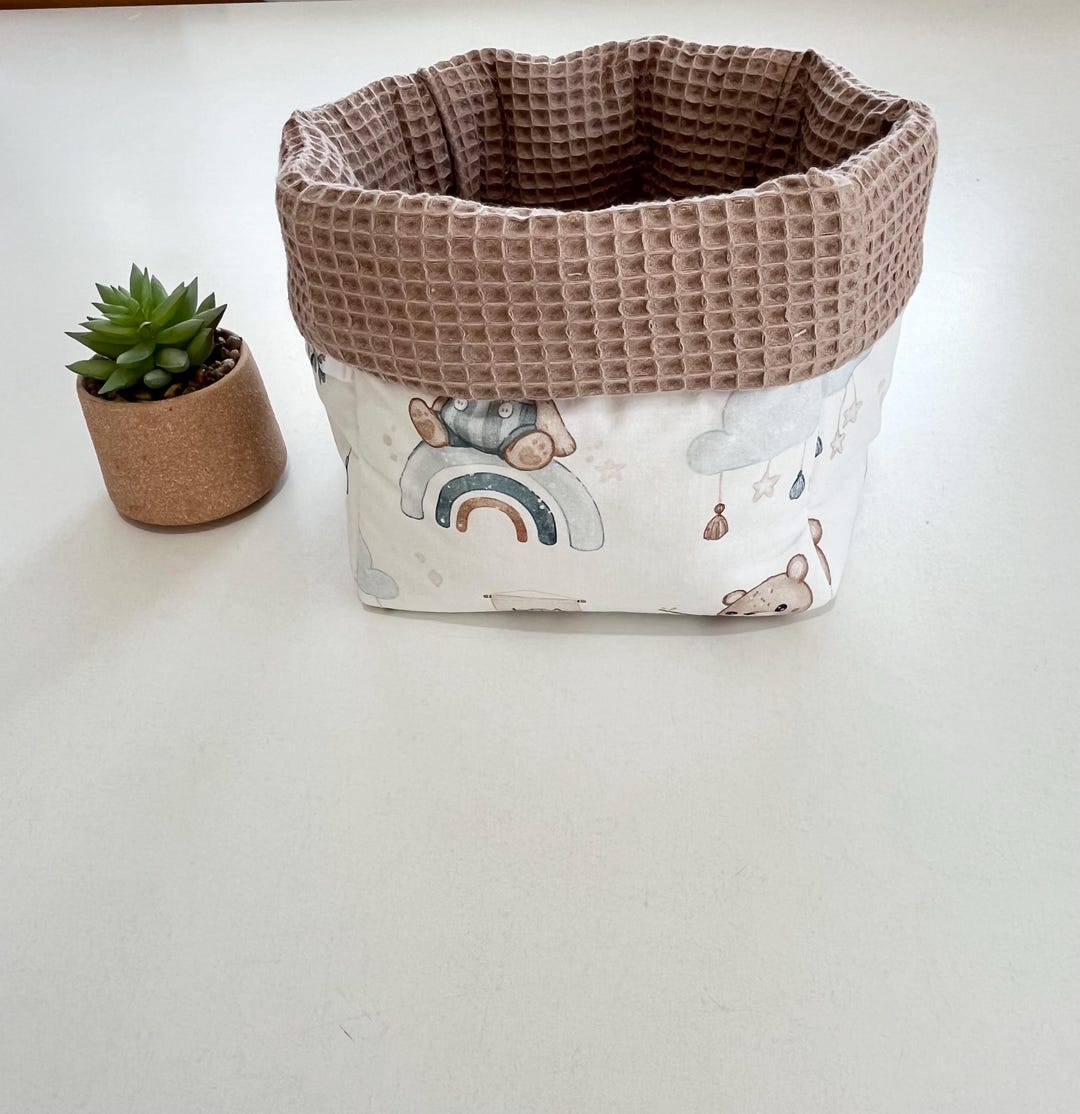 Baby Organizer Basket for Changing Table - Diaper Storage With Bears ...